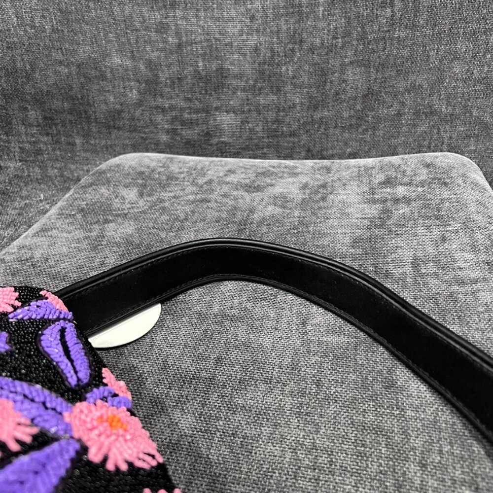 Staud Tommy Beaded Floral Shoulder Bag Quartz Acid - Picture 12 of 15